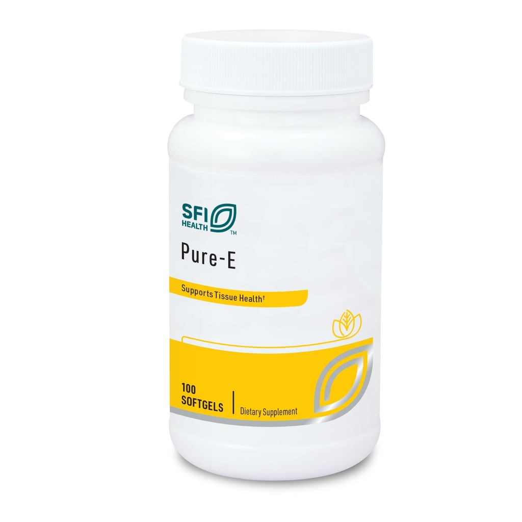 Klaire Labs SFI Health Pure-E - naravni D-Alpha & mešani tokoferoli visoko v gama tokoferolu (100 kapsul)
