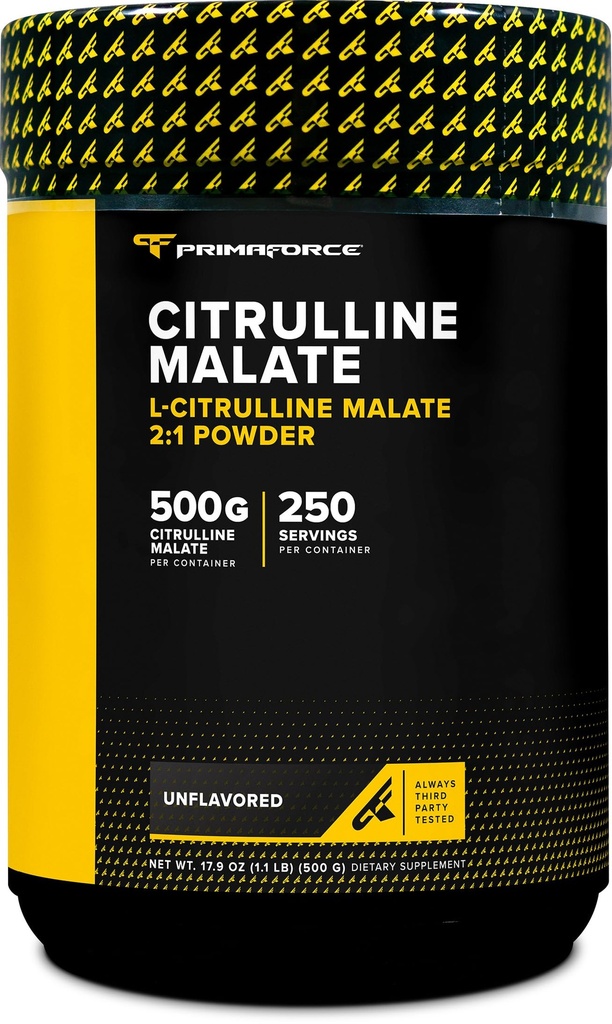 PrimaForce L-citrulin malat prašek, brez arome, 500 Grams - vegan, ne-GMO