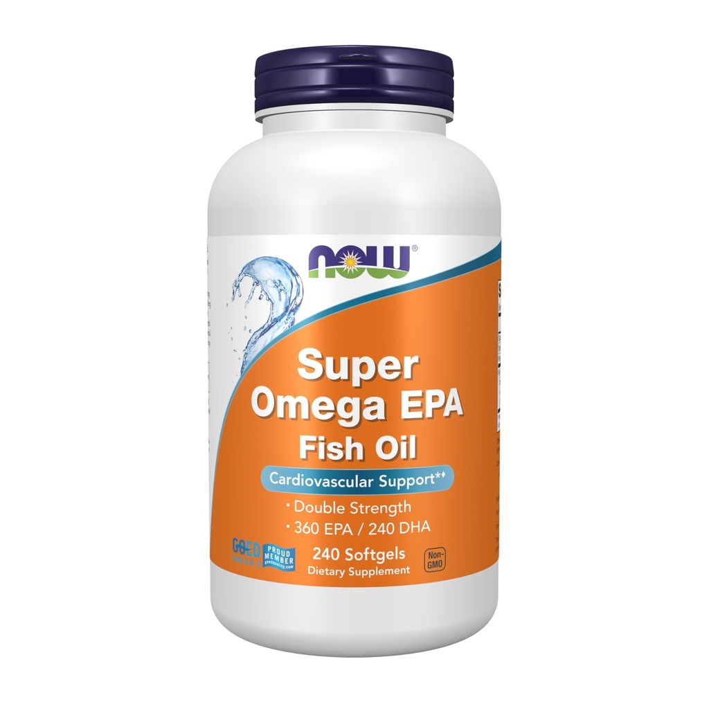 NOW Foods Supplements, Super Omega EPA, 360 EPA / 240 DHA, molekulsko destilirana, kardiovaskularna podpora*, 240 Softgels