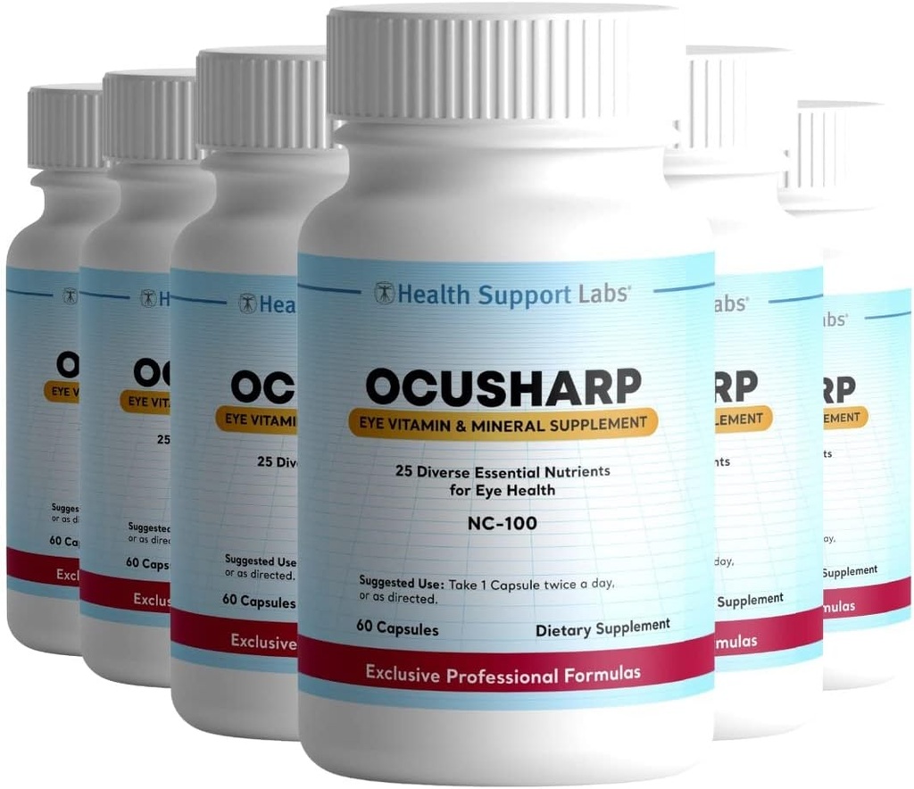 Ocusharp Vision Health Formula z Zeaksantin, Lutein, borovnice Extract, Eyebright & More - Eye Vitamin dodatek, 60 kapsul (6)