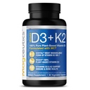 Vitamin D3 K2 z MCT, 5000 i.e. Vegan D3 & 100 mcg MK7 K2, podpora močnemu kostem in imunskemu zdravju - 60 kapsul (60 dni oskrbe)
