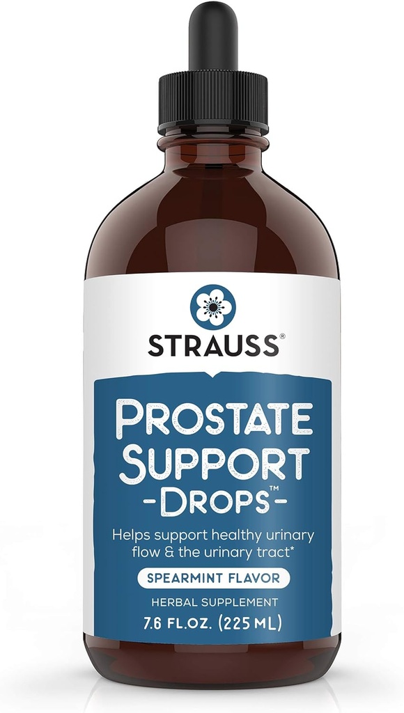 Strauss Naturals Prostata Podpora kapljice – Prostata Health Supplements za moške z žago Palmetto za urein Tract Podpora, Gluten-free, Soy-free, in Non-GMO, 7.6 fl