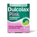 Dulcolax Pink Stimulant Laxative tablete, Laksative čez noč, Predvidljivo in učinkovito zaprtje Relief, Olajša usposabljanje in napenjanje, Bisacodil 5 mg, 25 Število