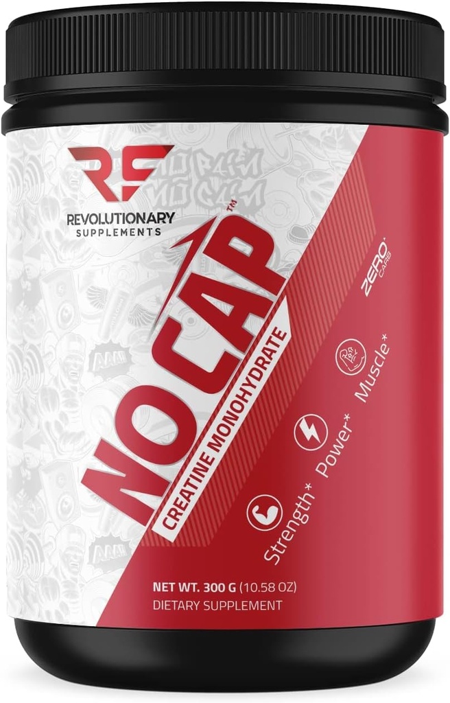 Revolucionarni dodatki No Cap Kreatin monohidrat v prahu - 5mg na Scoop, 60 Serving - nearomatizirana, povečanje mišične rasti, povečanje zmogljivosti - 100% čista, varna in učinkovita