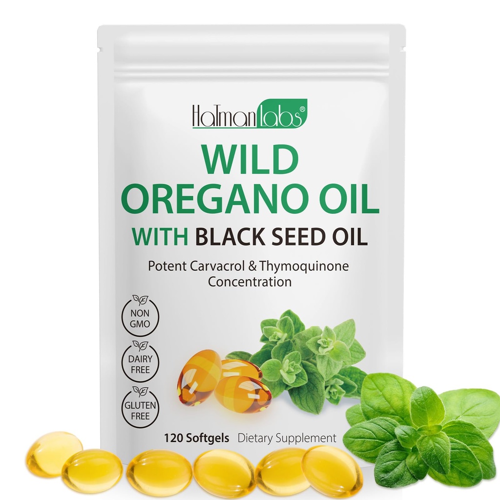 Oregano olje s črnim oljem, organsko olje Oregano softgels,Origano Oil kapsule Organic,Non-GMO, Gluten Free,120