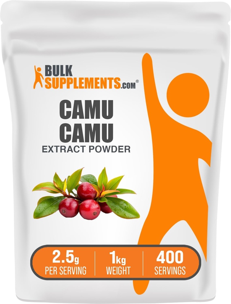 BulkSupplements.com Camu Camu Extract Powder - Superfood Supplement, Zeliščni dodatek - Vegan & Gluten Free, 2,5g na serviranje, 1kg (2,2 lbs) (Pack of 1)