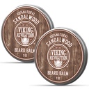 Viking Revolution Sandalwood Beard Balm - Bradato maslo z arganovim oljem, Brada Mehkužec za moške z Jojoba olje - Brada Vlažilec za moške z čebeljim vosek - Brada Vosek za moške (2oz, 2 Pack)