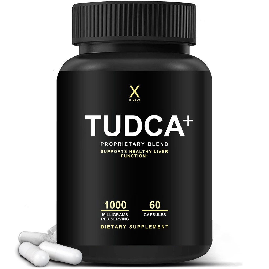 HUMANX TUDCA+ 1000mg Bile Soli Jetrna podpora Dopolnilo, Jetra in žolčnik čiščenje dopolnilo - Vegan, Non GSO - ZDA enostavno pogoltniti kapsule - Tauroursodeoksiholična kislina dopolnila