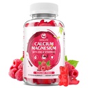 Kalcij Magnezij cink Gumiji z vitaminom D3, sladkor brez kalcijevih gumijev za ženske moške, malina aroma - 60 Count
