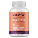 BESTVITE R-lipojska kislina 100 mg Stabilizirana z Bio-Enhanced® Na-RLA (120 vegetarijanskih kapsul) Brez stearat - brez agentov pretoka - Vegan - Non-GMO - Gluten Free