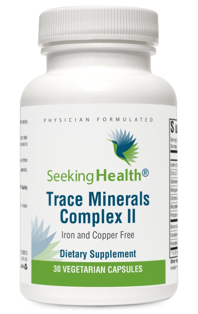 Iskanje zdravja Trace Minerals Complex II - Immune Health & Brain Health Supplement z cinkom in selenom - Copper- and Iron-free Formula - Energy, Skin & Hair Supplement - 30 kapsul