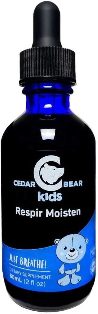Cedar medved Respir Moisten za otroke tekoči zeliščni dodatek, ki vlaži in pomirja dražilna dihalna tkiva in sprosti občasno suhe kašelj 2 Fl Oz