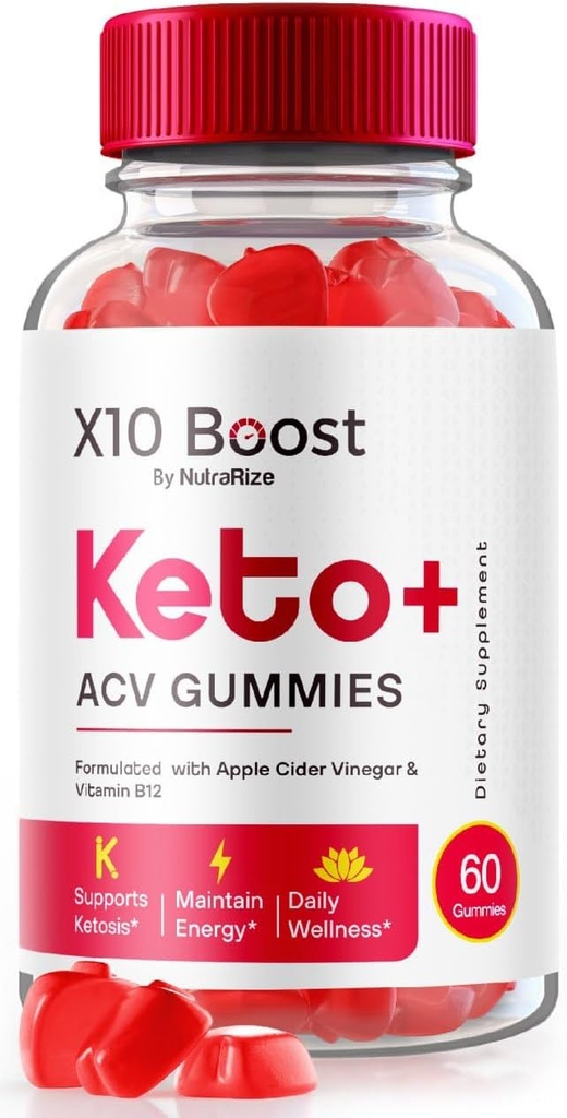 NutraRize X10 Boost Keto + ACV Gummies Napredno hujšanje, Mnenja (60 Gummies)