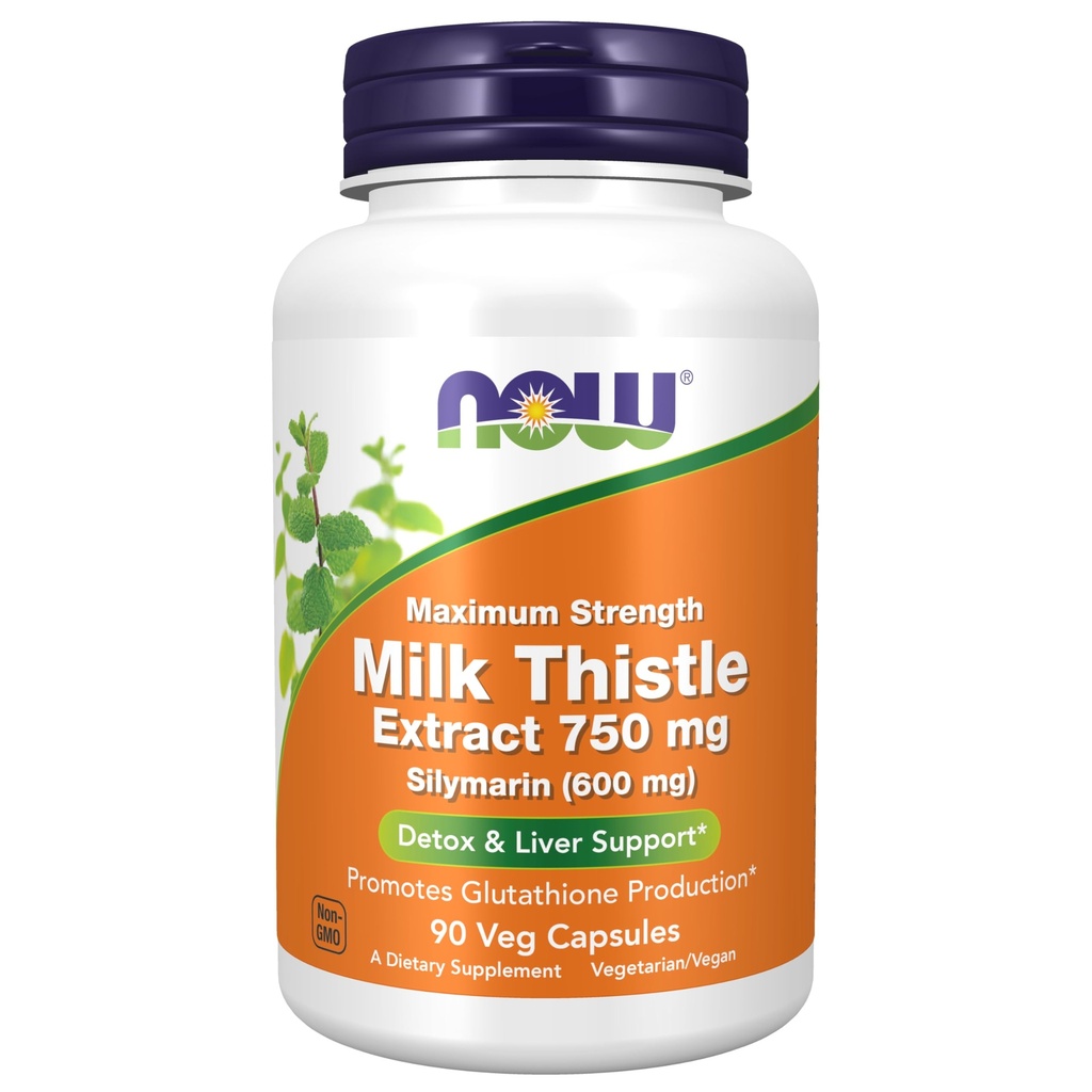 Now Foods Milk Thistle Extract 750 mg Silymarin (600 mg), največja jakost - 90 Veg kapsule