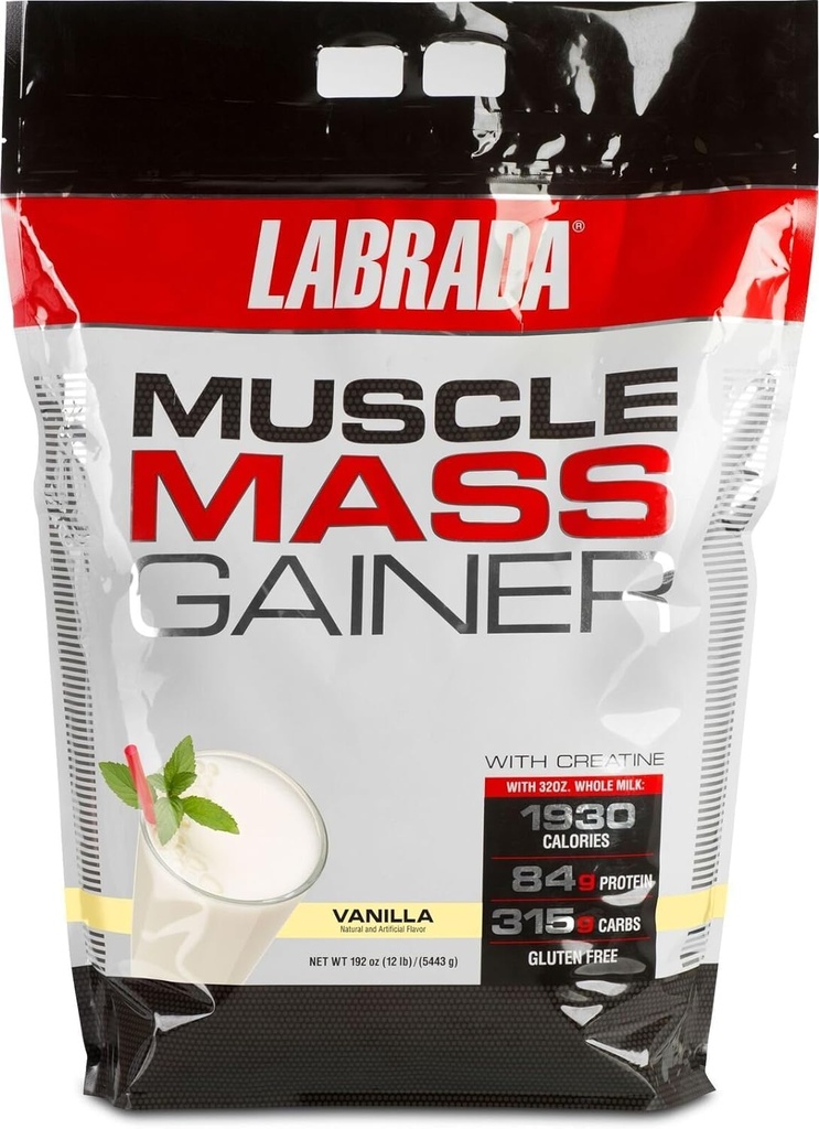 Labrada Nutrition Muscle Mass Gainer, Vanilla, 12 funtov