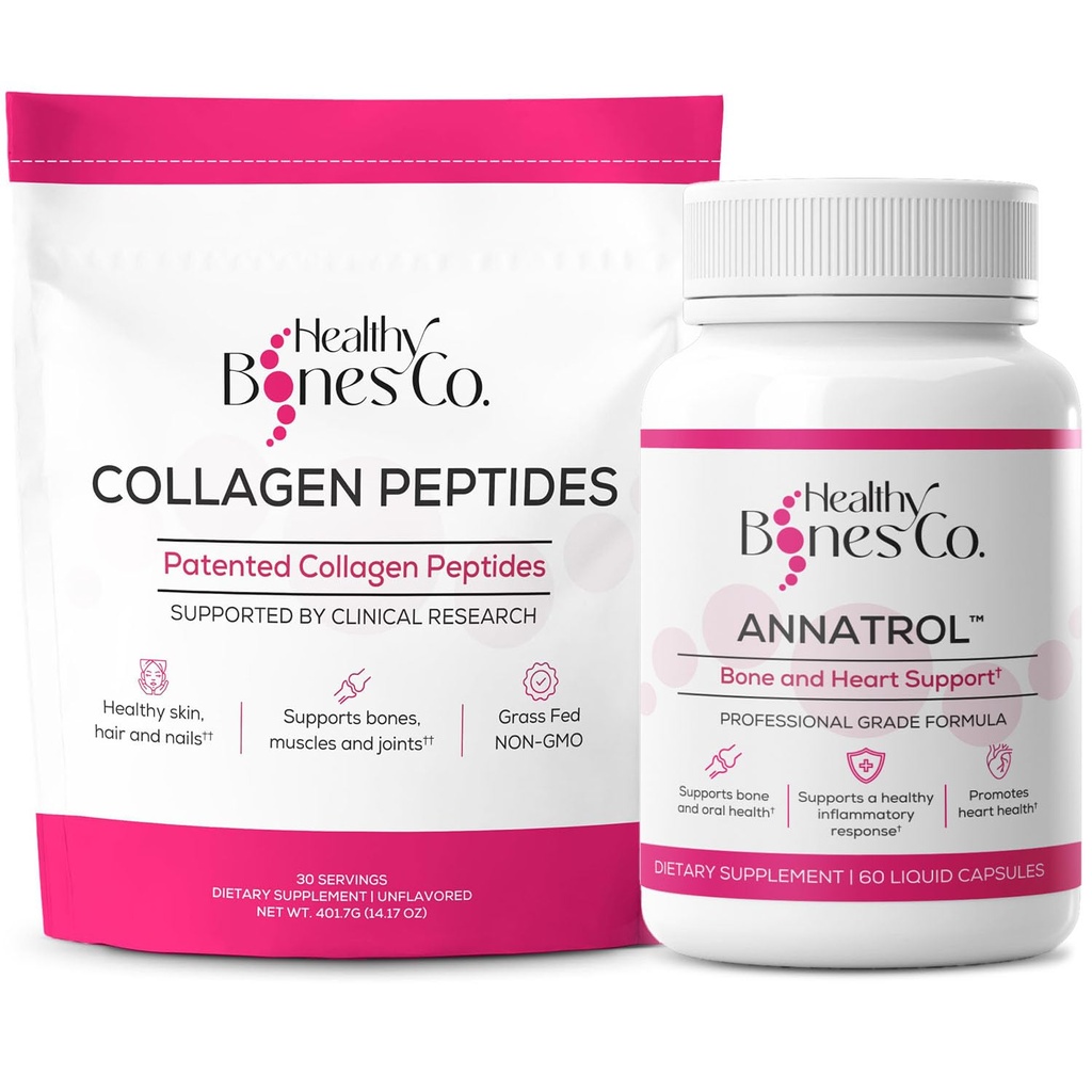 Podpora za kosti Annatrol & FORTIBONE Kolagen Peptides w/FORTIGEL, VERISOL in TENDOFORTE - popolna oskrba kosti, sklepov, kože, las, nohtov in metabolic (Pash, 401.7G)