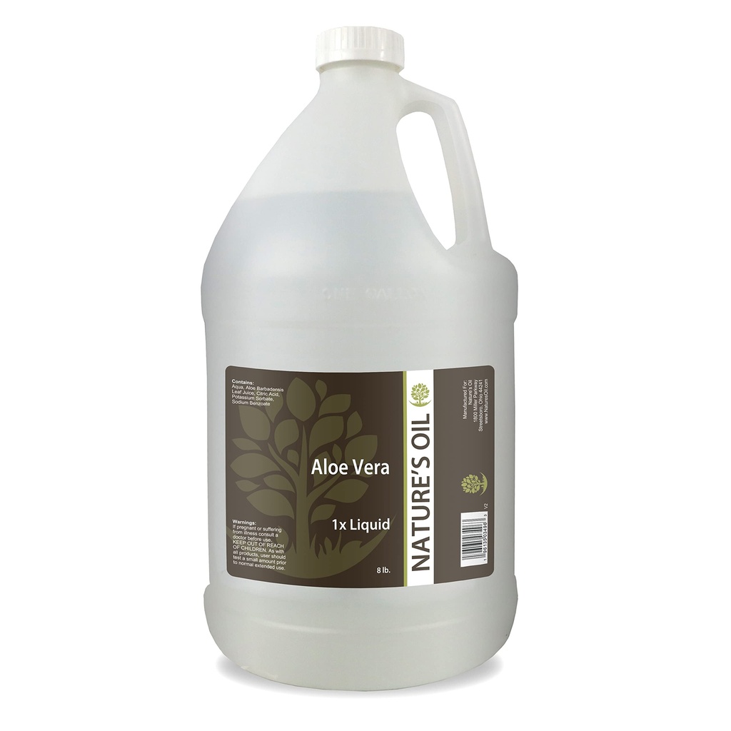 Naravno olje Aloe Vera Liquid 1x, 8Lbs (1 Gallon) Pure Aloe Extract za nego kože, nego las in DIY osebno nego