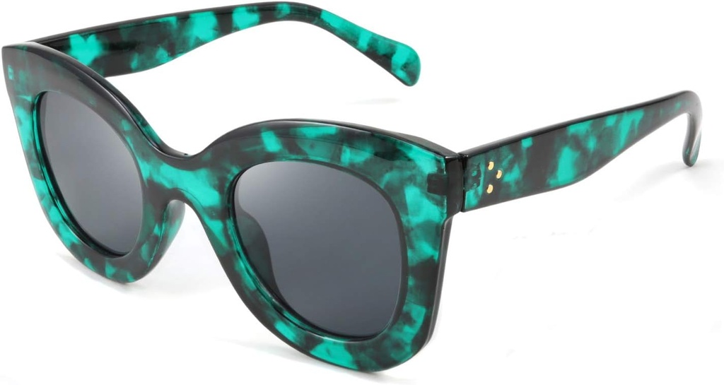 FEIDESY Retro Oversized Square Horn Sončna očala Semi Maček Metuljčasto steklo Velika debelina Bold Frame B2572
