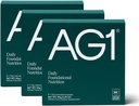 AG1 Athletic Greens Greens Powder Supplement, Izboljšati Gut Zdravje, Multivitamin, Probiotik, Gluten Free, Vegan in Keto prijazno, 75 Vitamini (Travel Packs, 15 Count) - Klasična Formula