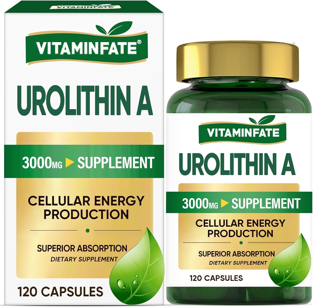 3000 MG Urolitin A dodatek - 120 Kapsule podpira antioksidant, izboljšano zdravo staranje, mitohondrije, Celična popravila za moške in ženske