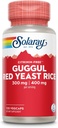 SOLARAY Guggul Gum Extract & Red Yeast Rice - Zdrava Kardiovaskularna funkcija Podpora - Laboratorij preverjeni - 60 Servisi, 120 VegCaps