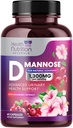 D-mannoza dodatek 1.350mg - z brusnice, Hibiscus & Dandelion - hitro delovanje, naravni sečni trakt in mehur Podpora za ženske in moške – Flush & Cleanse Nečistosti – Non-GMO, Vegan – 60 Kapsule