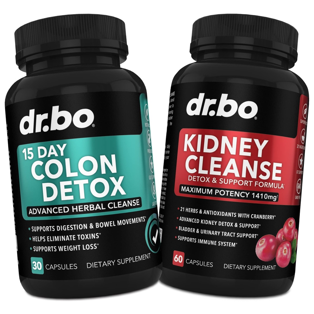 Colon & Ledvice čiščenje Detox podporo - 15 dan črevesno čiščenje tablete & probiotik za napenjanje in dnevno gibanje črevesja Flush - Pomoč podpora ledvice, Bladder & urinary Tract zdravje