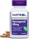 Natrol Pycnogenol Kapsule, Antioksidant Zaščita, Dopolnilo ščiti pred celično oksidacijo in starostno škodo, Evropski pomorski Pine Bark Extract, Podpira kroženje, 50 mg, 60 Število