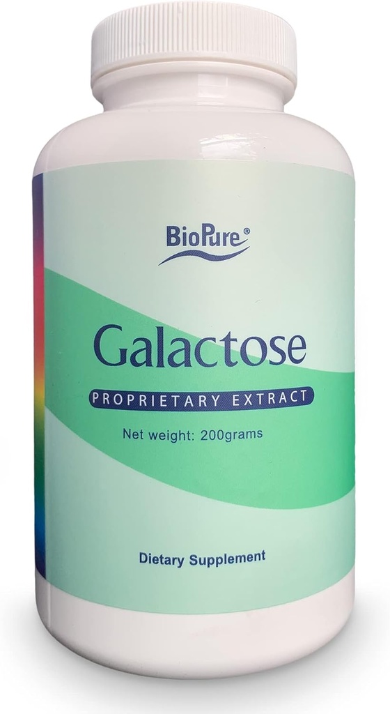 BioPure Galactose – Essential Natural Sugar Mosaharid Prehranska dopolnila za podporo kritične biološke procese, ustrezen razvoj celic, proizvodnja energije, imunitete in zdravje ledvic – 200g