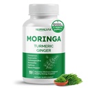 Moringa 12-in-1 dodatek s kurkuma cimet Quercetin Ashwagandha Ginger Boswellia Nettle Saffron Tart Cherry Česen - Izdelano v ZDA