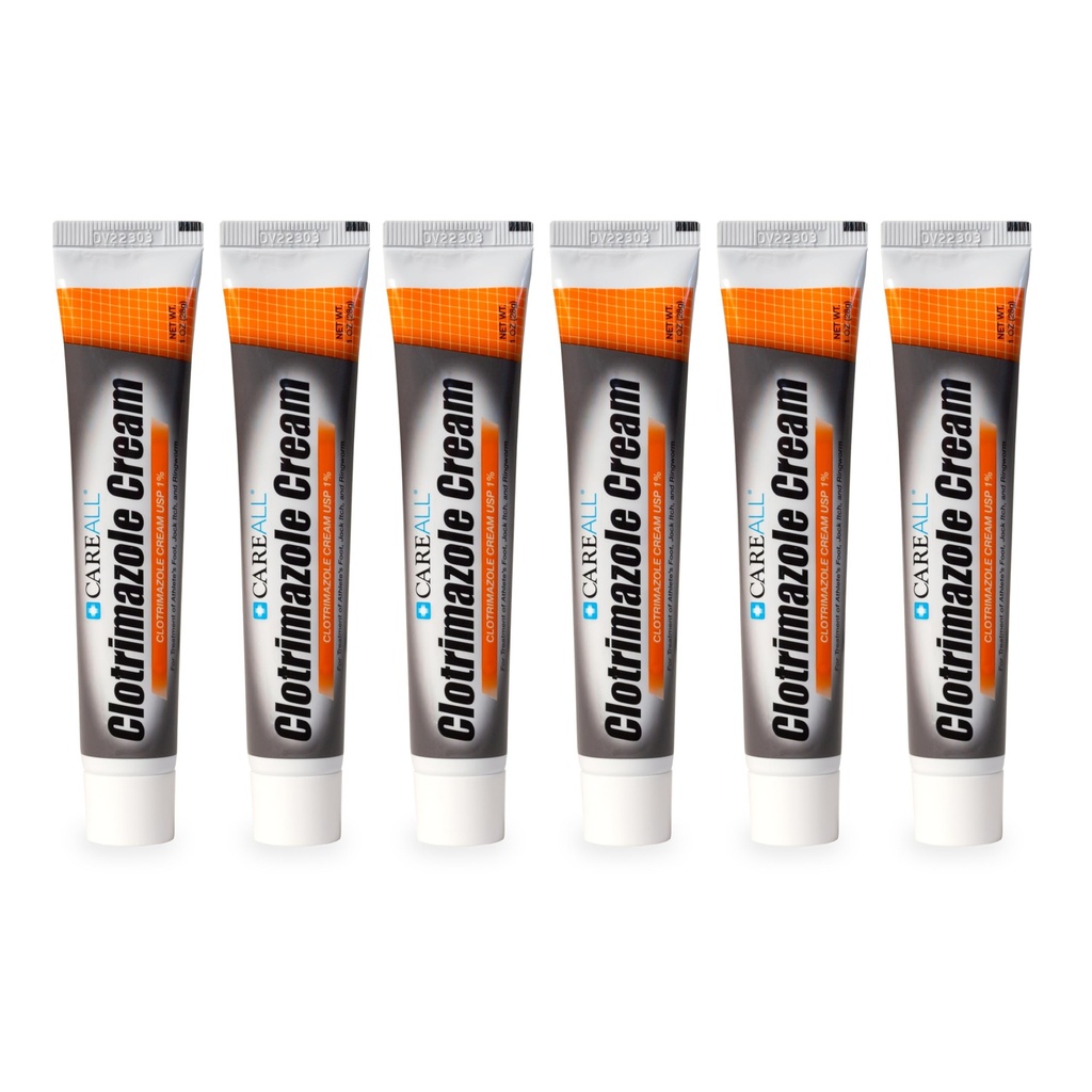 CareAll Clotrimazol Antiglivična krema 1% USP 1. 0 oz. (6 pakiranje), Cures Večina Athlete je noga, Jock srbečica in Ringfilm, Sooths in olajševa srbenje, gori in razpoka iz teh pogojev