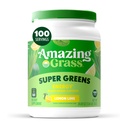 Neverjetna travna zelena superhrana Energija: Super zeleni Powder & rastlin na osnovi kofeina z zelenim čajem, pesa koren prahu & lan, limona limete, 100 serving (Packaging maj Vary)