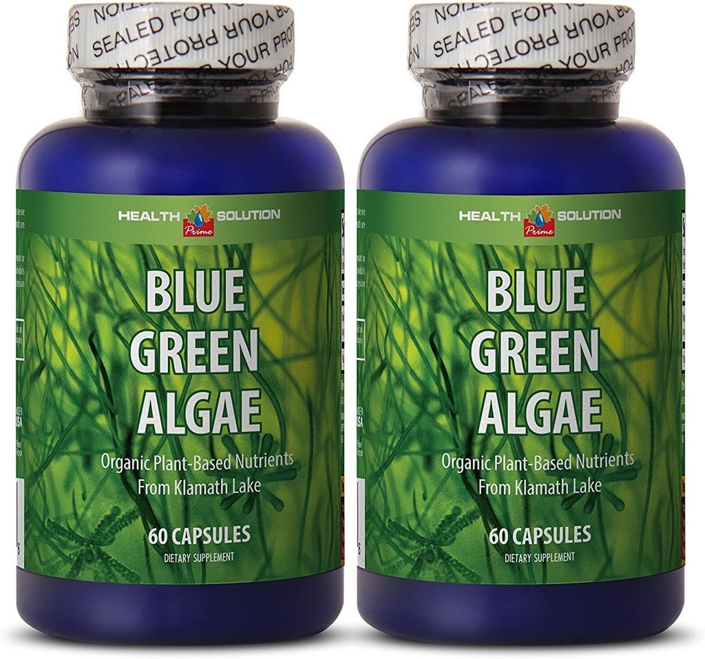 klamath modre zelene alge - BLUE GREEN ALGAE 500MG iz Klamath Lake - antioksidanti prehranska dopolnila, spirulina tablete dodatno moč, energijske tablete za ženske imunski poživitev - 2 Bot 120 kapsule