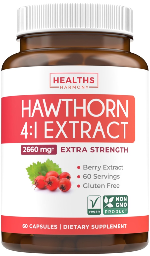 Super Potent Hawthorn Berry Extract kapsule - Hawthorn Berry dodatek Izdelano iz dodatne moči koncentrat za podporo srca in prebavne zdravja - Vegan ne-GMO & Gluten brezplačno (2 mesec oskrbe)