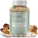 Simpleme Multi-Mushroom dodatek - kompleks za možgane, imunske podpore, Nootropics - Performance Mešanica z levi Mane, Turčija Tail, Reishi, Cordyceps, Chaga, Maitake, Shiitake, in več - 60 kapsul