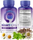 Night Chill Sleep Supplement – 60 Kapsule - Nepomirljiva podpora za spanje z DHH-B iz Magnolia Bark in L-Theanine dodatek - Stress Calm Mood Podpora - tablete za spanje za odrasle MaxLife Naturals