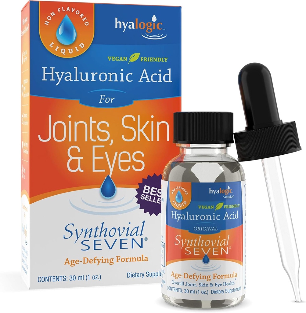 Hyalogic Synthovial Seven Hyaluronic Acid Liquid - HA skupna podpora - Vegan - 1 oz