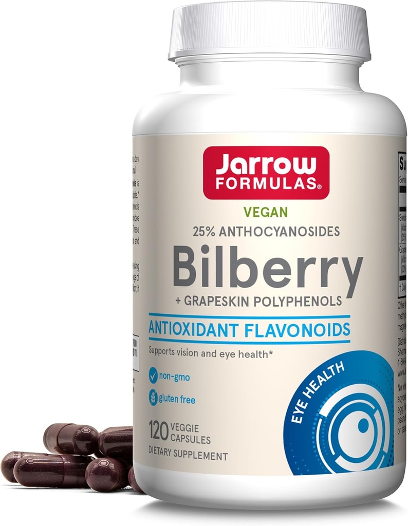 Jarrow Formule Borovnice & Grozdni Polifenoli Kapsule - 120 Count - borovnice dopolnilo za oči - Antioksidant dodatek - za zdravje oči - Vegan - Non-GMO