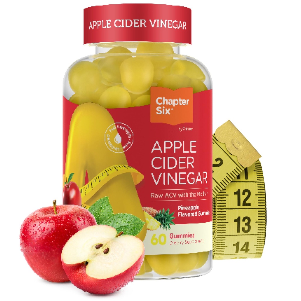 Zahler - Apple Cider Vinegar Gumies - Kosher & Delicious ACV Gumies za ženske in moške - Detox Support & Cleanse - Gut Health & Presnova Podpora - 60 Ananas arome Gummies.
