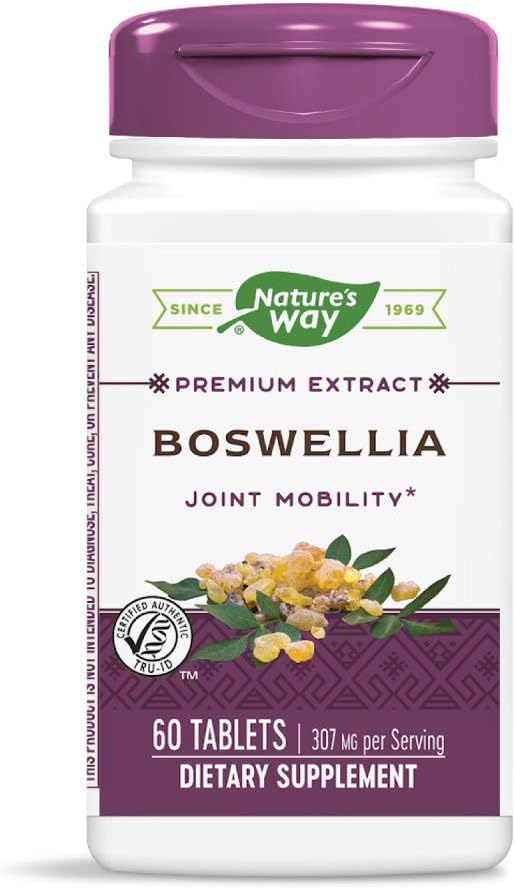 Naravna pot Standardizirana Boswellija, 40% boswellovih kislin na obrok, TRU-ID Certified, Vegetarian, 60 tablet, pakiranje po 2