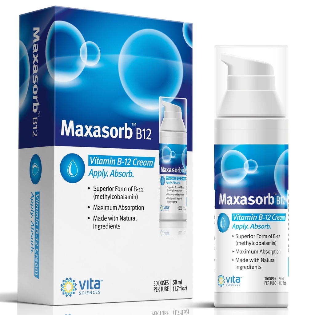 Vitamin B12 Cream Metil B-12, Metilcobalamin B12 1000 mcg Energija, Zdravje in živahna koža, Močna topična B12 Skin Cream - Pomaga pri ekcemu in psoriazi. Energija kot B12 Patch