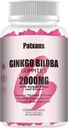 1 Pack 2000mg Ginkgo Biloba Gummies - Ginkgo Biloba dopolnila za podporo zdravju možganov, izboljšanje razpoloženja in fokusa, energetika, odrasli, jagodni okus, 60 Count