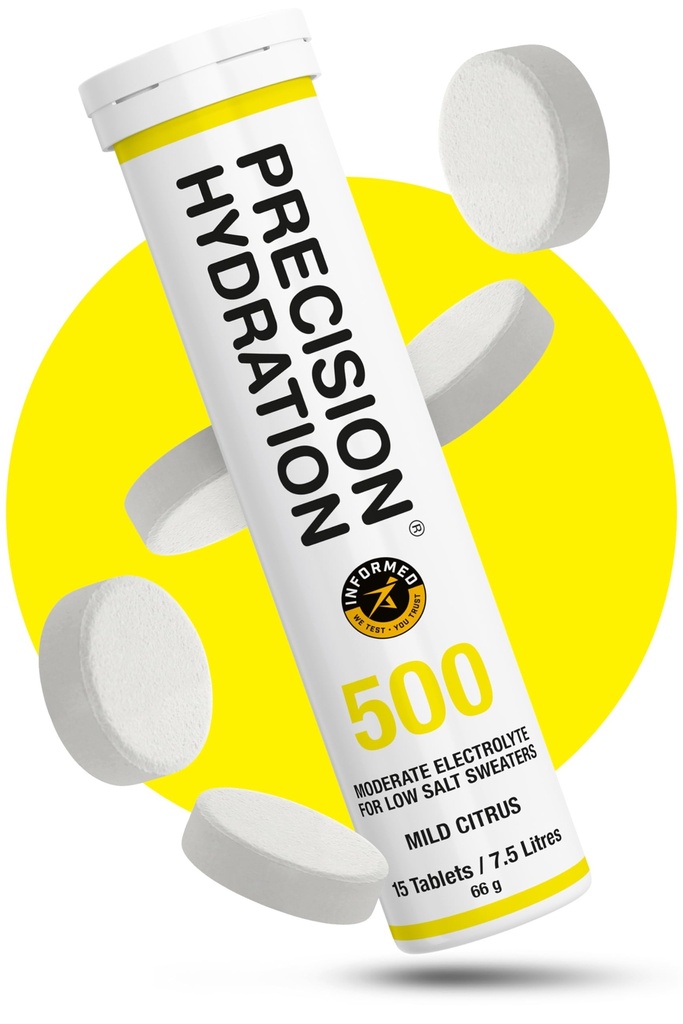 Natančnost Hidracija Elektrolitske tablete - Multi Jakost šumeče hidracijske tablete - Nizka kalorija, Gluten Free, Vegan/ Vegetarijansko prijazno (1 Tube, 500mg/L - Rumena cev)