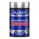 ALLMAX Essentials Ashwagandha KSM-66 (60 Veggie Caps) - povečanje mišične moči in okrevanje - Non-GMO, Gluten Free - 30 Serving