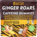 Ginger Roars - Kofein Ginger Chews - 12 Kofein Candies Vsak 33mg Kofein z okusno naravno Medeni Ginger Flavour & Fiery namig. Rastlinski energijski posnetki, veganski zdravi prigrizek za odrasle.