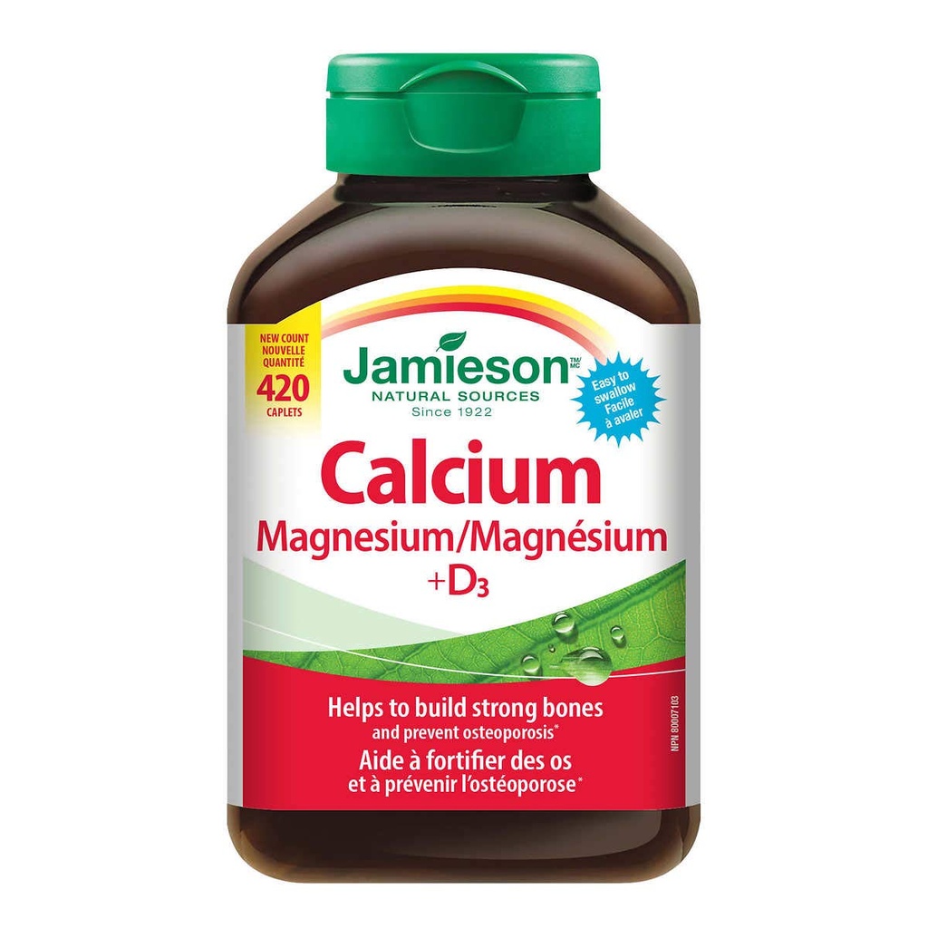 Jamieson Calcium Magnezij s tabletami vitamina D3, 420 kapsul