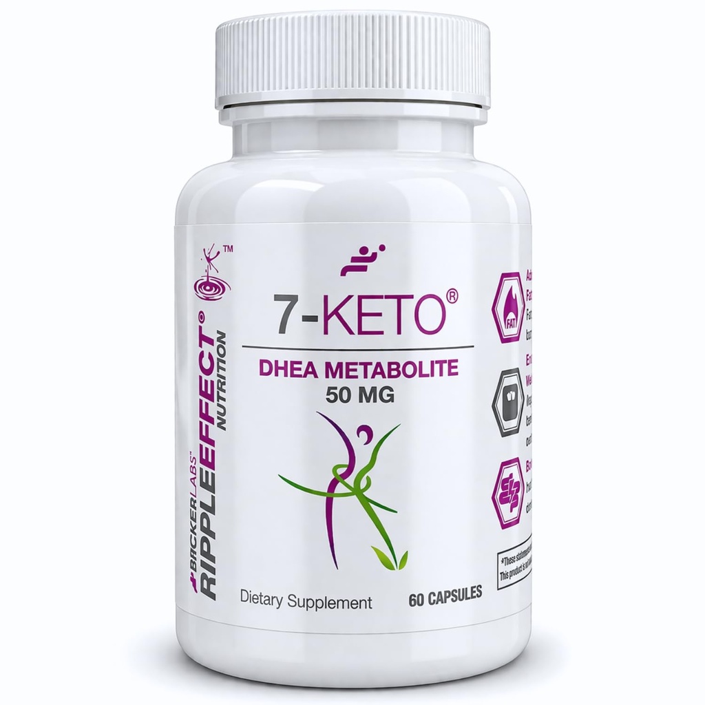 Bricker Labs 7-Keto DHEA Metabolit 50 mg Prehranska dopolnila za presnovno podporo in energijsko ravnovesje, 60 kapsul