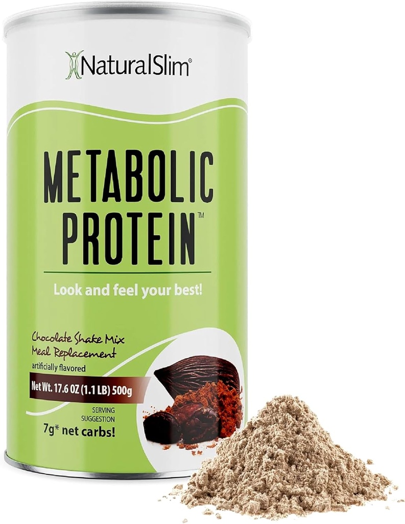 NaturalSlim Metabolic Whey Protein Powder Čokolada – Nizki ogljikovi hidrati, Nadomestni Shake w/vitamini, Minerali in aminokisline L-glutamin 