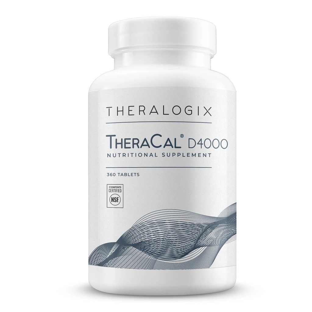 Theralogix TheraCal D4000 - Podpora za zdravje kosti s kalcij, magnezij, vitamin D3, vitamin K2 & Boron* - 90-dnevna oskrba - NSF Certified - 360 tablet