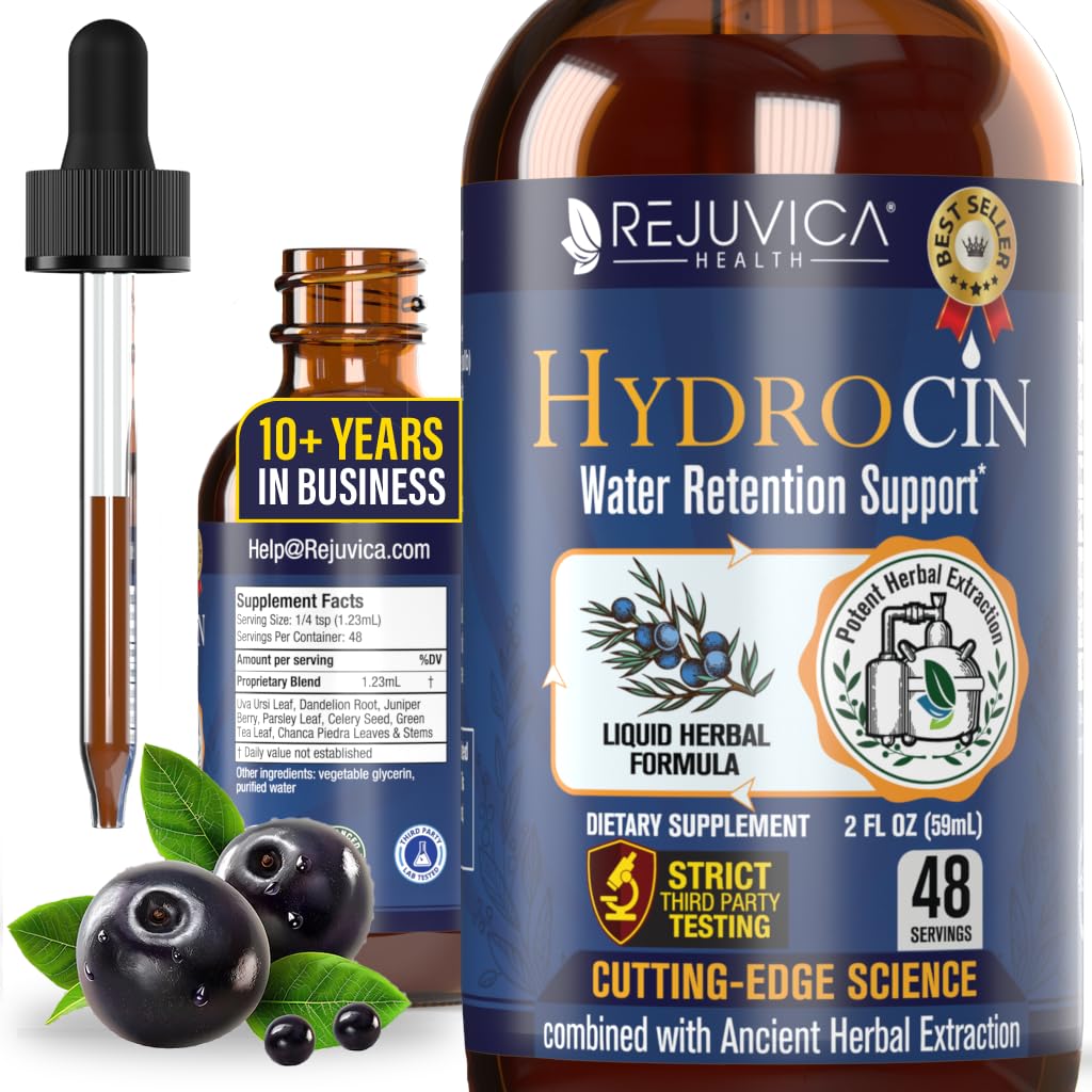 Hidrocin - Napredna podpora za zadrževanje diuretične vode - tekočina za boljšo absorpcijo - Dandelion, Uva Ursi, Juniper Berry, zelena semena, zeleni čaj & več!